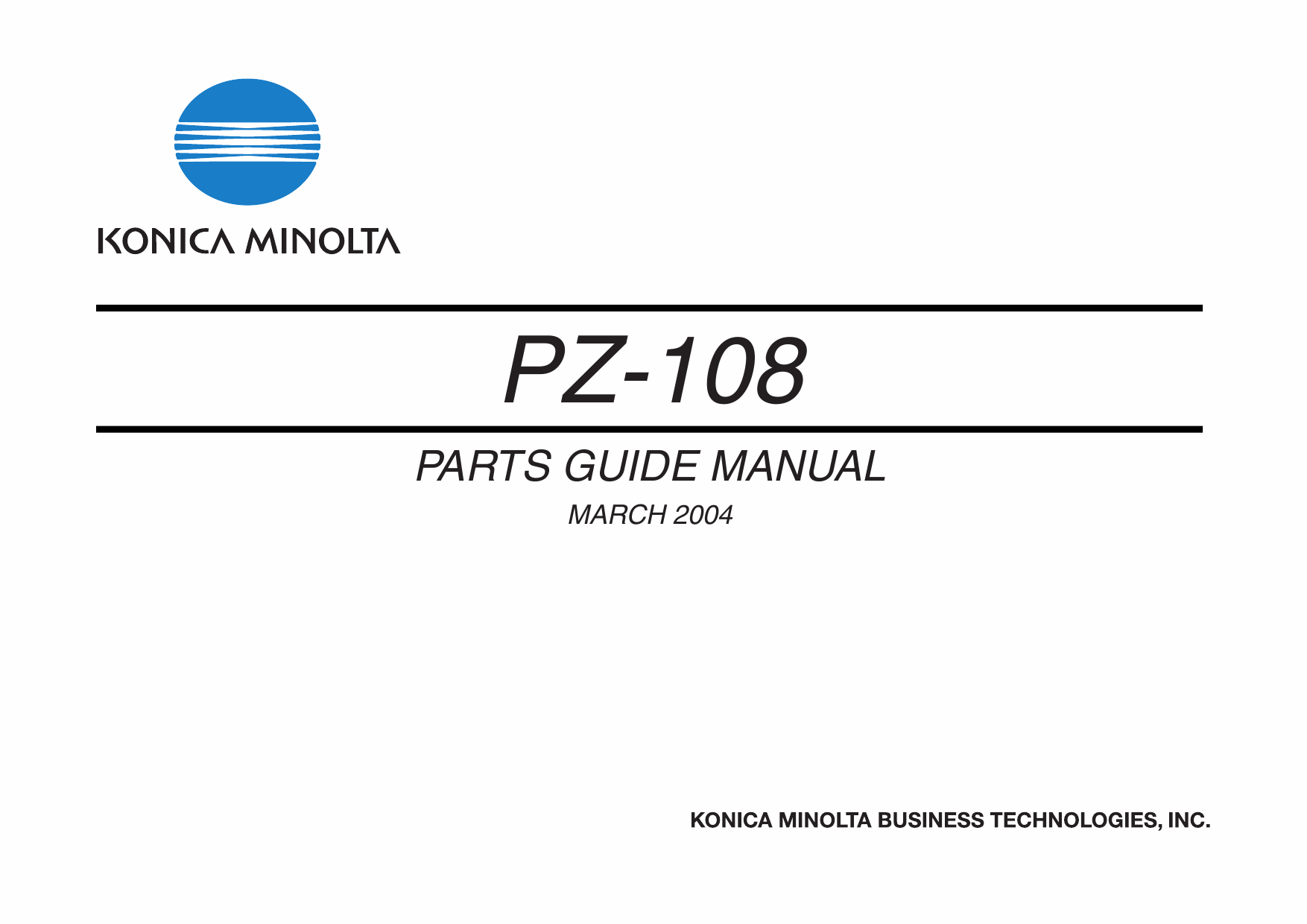 Konica-Minolta Options PZ-108 Parts Manual-1